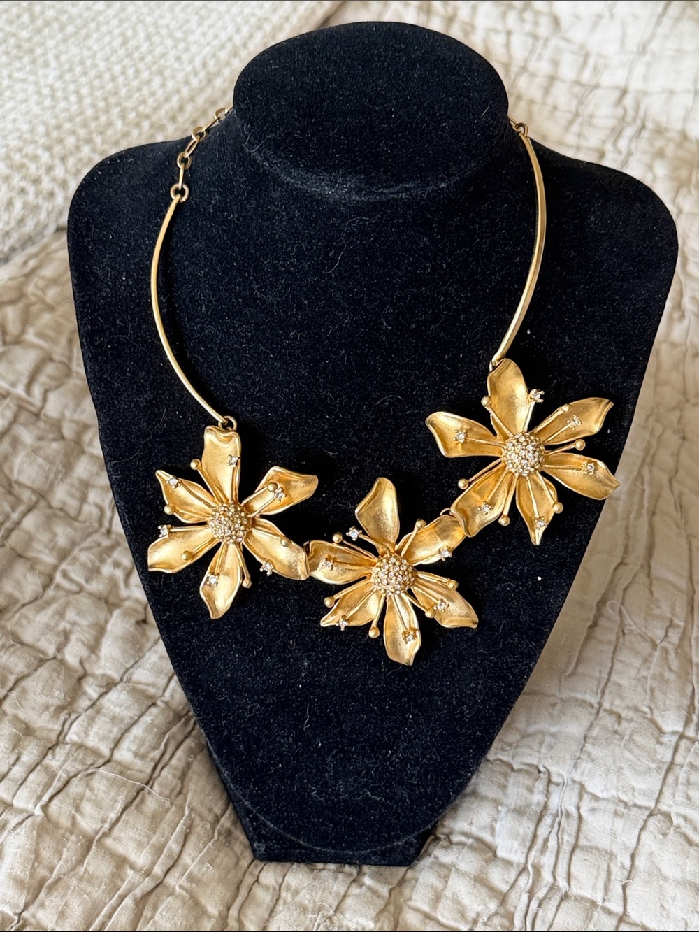 Gold Floral Statement Necklace design piece